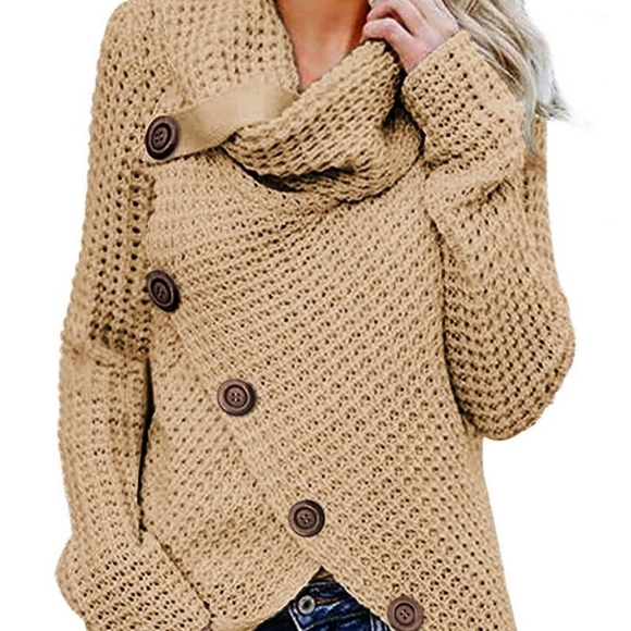 ***SOLD***Women's Brown turtle neck wrap swe - Picture 1 of 1